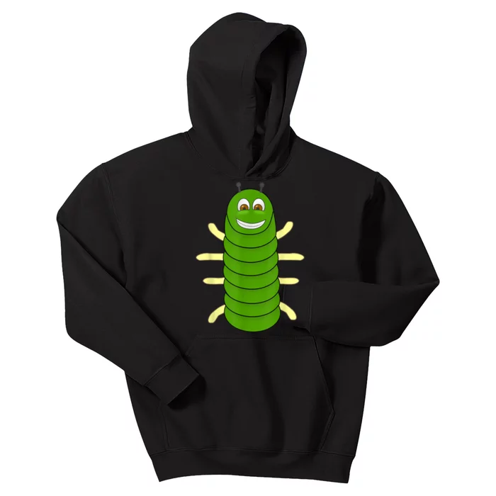 Green Caterpillar Character Cute Animal Halloween Costume Kids Hoodie