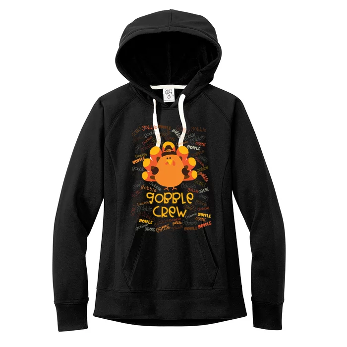 Gobble Crew Cute Fat Turkey Crew Squad Gift Women's Fleece Hoodie