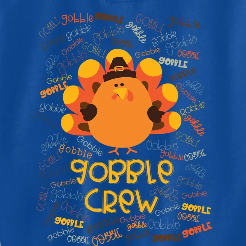 Gobble Crew Cute Fat Turkey Crew Squad Gift Kids Sweatshirt