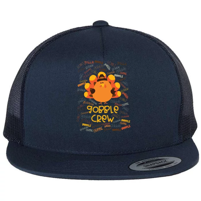 Gobble Crew Cute Fat Turkey Crew Squad Gift Flat Bill Trucker Hat