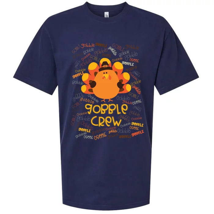 Gobble Crew Cute Fat Turkey Crew Squad Gift Sueded Cloud Jersey T-Shirt