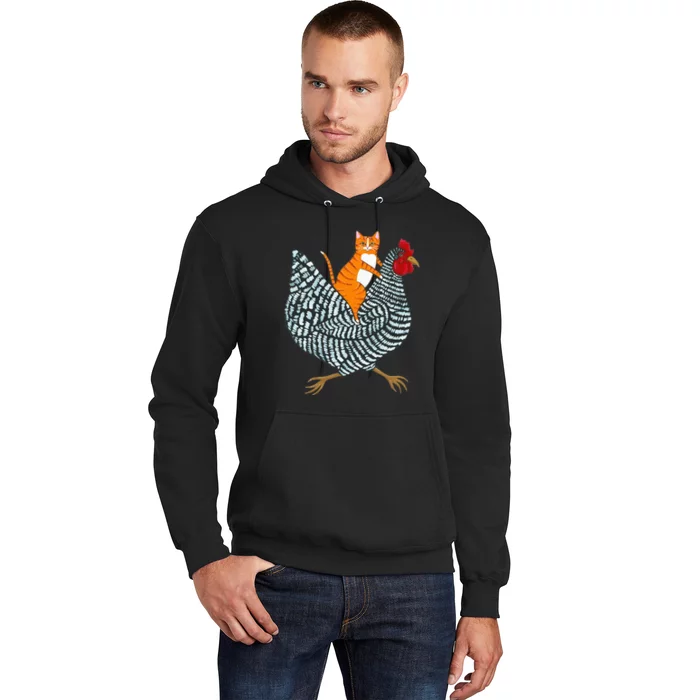 Ginger Cat Chicken Ride Orange Cat Chicken Hoodie