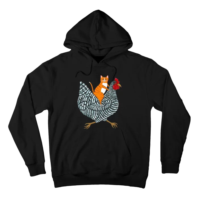 Ginger Cat Chicken Ride Orange Cat Chicken Hoodie