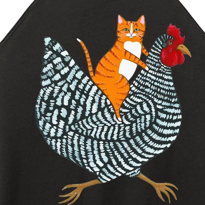 Ginger Cat Chicken Ride Orange Cat Chicken Women’s Perfect Tri Rocker Tank