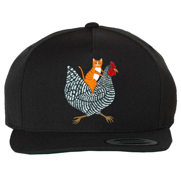 Ginger Cat Chicken Ride Orange Cat Chicken Wool Snapback Cap