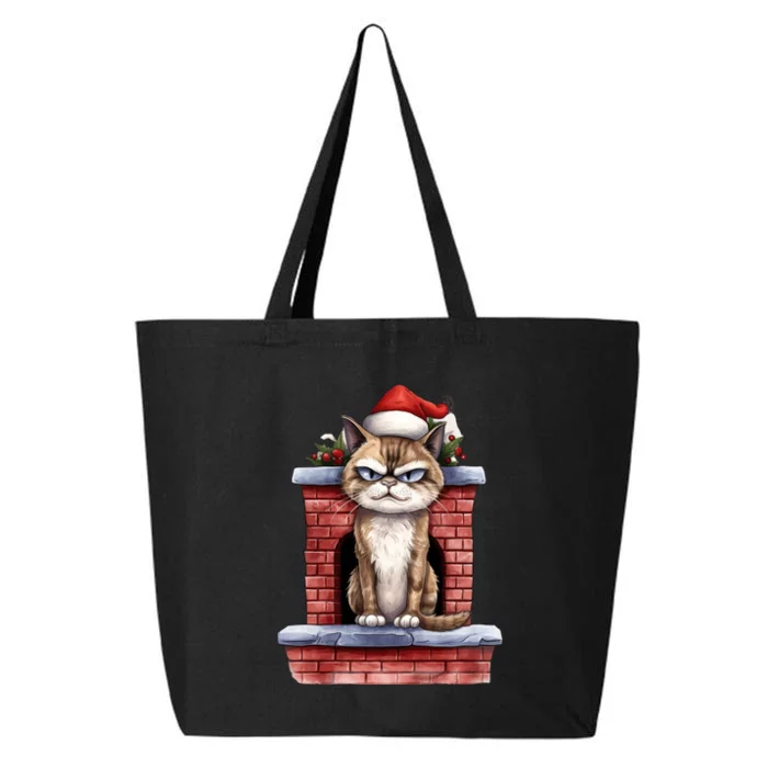 Grumpy Christmas Cat Chimney 25L Jumbo Tote