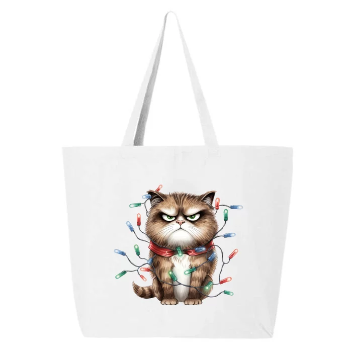 Grumpy Christmas Cat Lights 25L Jumbo Tote