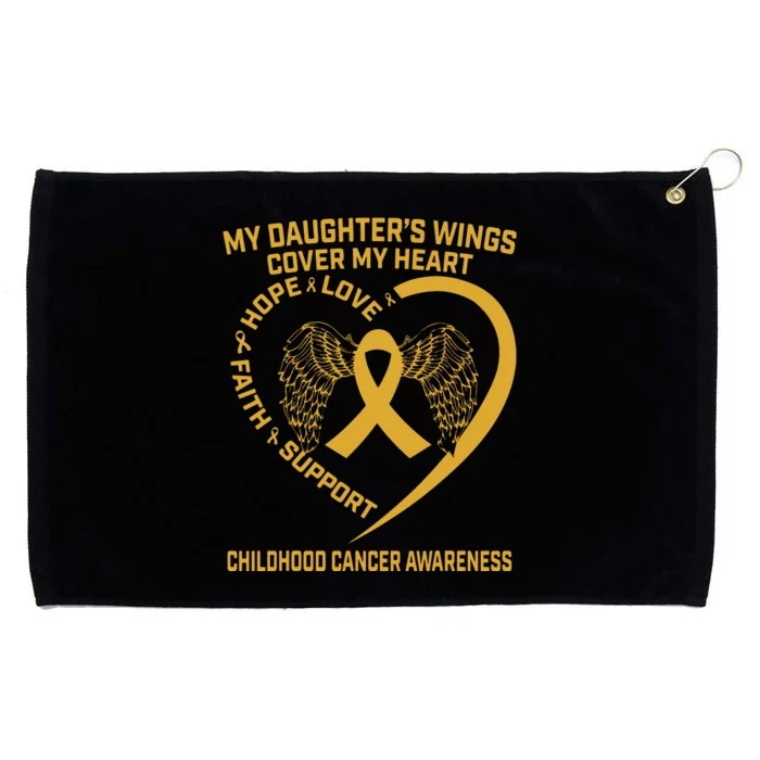 Gold Childhood Cancer Awareness In Memory Of My Daughter Grommeted Golf Towel