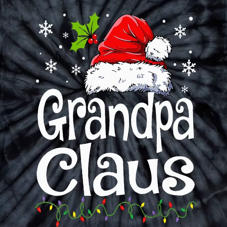 Grandpa Claus Christmas Lights Pajama Family Matching Tie-Dye T-Shirt