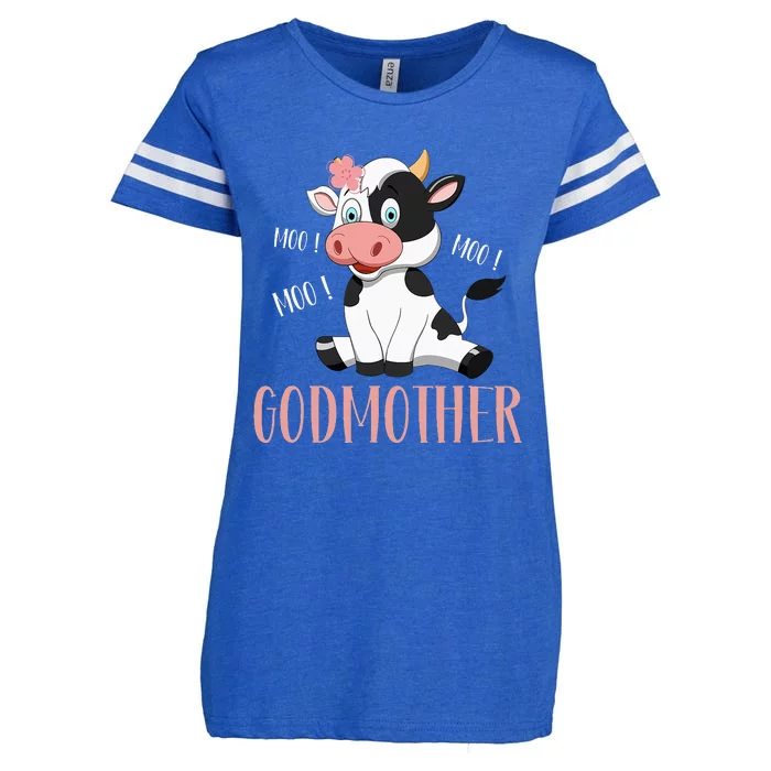 Godmother Cow Cute Cow Farmer gift for Birthday Enza Ladies Jersey Football T-Shirt