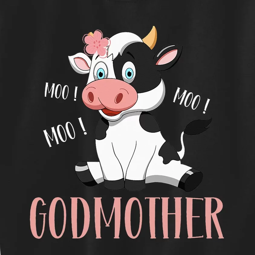 Godmother Cow Cute Cow Farmer Birthday Matching Family Kids Sweatshirt