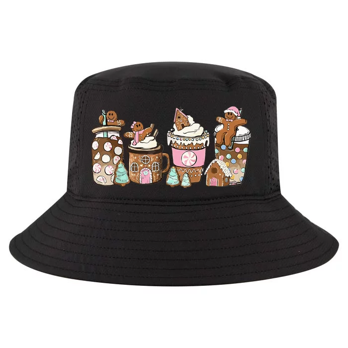 Gingerbread Christmas Coffee Lover Latte Drink Funny Xmas Cool Comfort Performance Bucket Hat