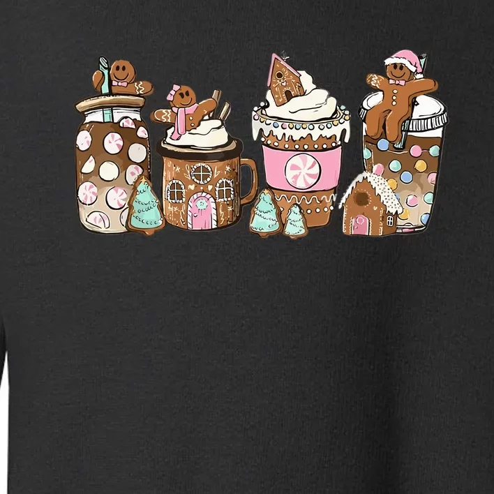 Gingerbread Christmas Coffee Lover Latte Drink Funny Xmas Toddler Sweatshirt