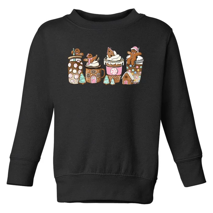 Gingerbread Christmas Coffee Lover Latte Drink Funny Xmas Toddler Sweatshirt