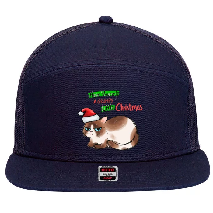 Grumpy Christmas Cat | Have Yourself A Grumpy Little Christmas 7 Panel Mesh Trucker Snapback Hat