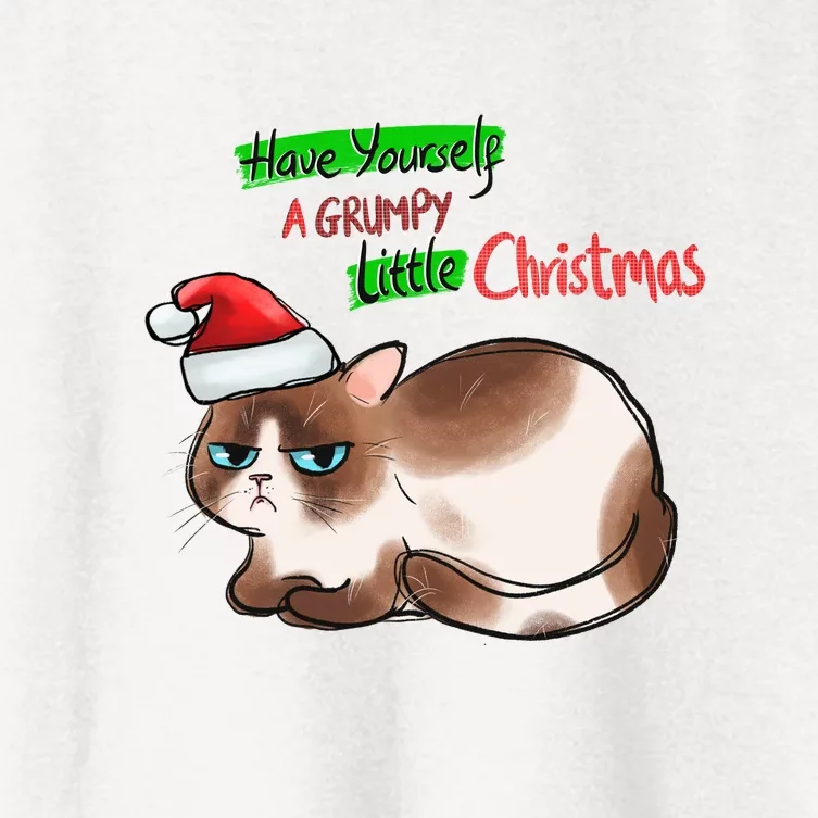 Grumpy Christmas Cat | Have Yourself A Grumpy Little Christmas Women's Crop Top Tee