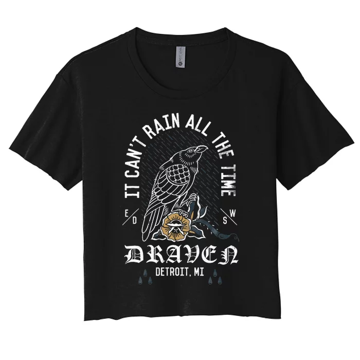 Gothic Crow Cult Horror Women's Crop Top Tee