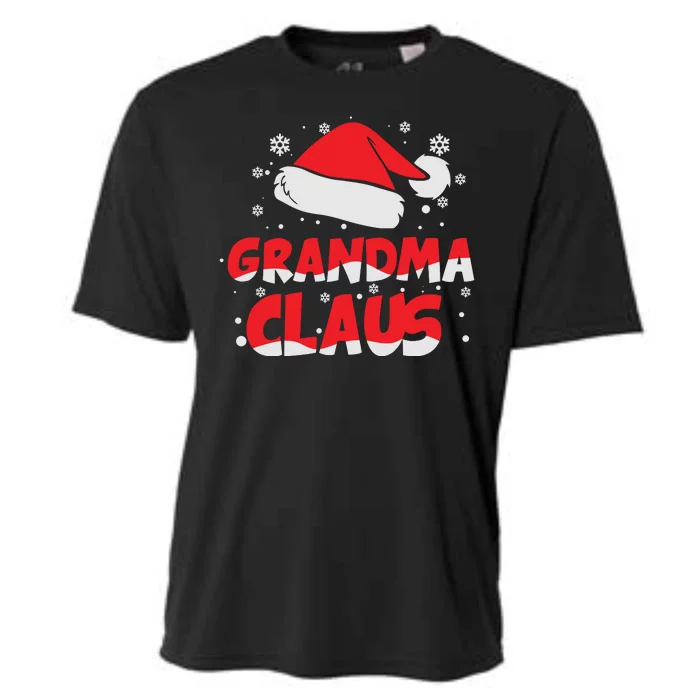 Grandma Claus Christmas Santa Hat Cooling Performance Crew T-Shirt