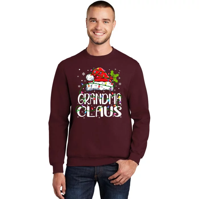 Grandma Claus Christmas Lights Pajama Family Matching Tall Sweatshirt