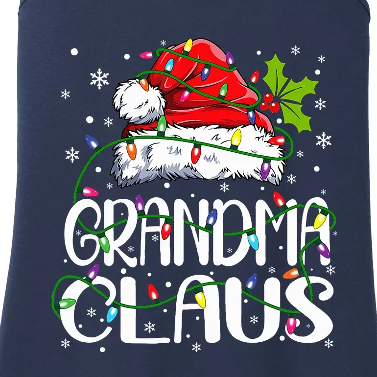 Grandma Claus Christmas Lights Pajama Family Matching Ladies Essential Tank