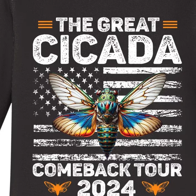 Great Cicada Come Back 2024 Cicada Invasion 2024 Baby Long Sleeve Bodysuit