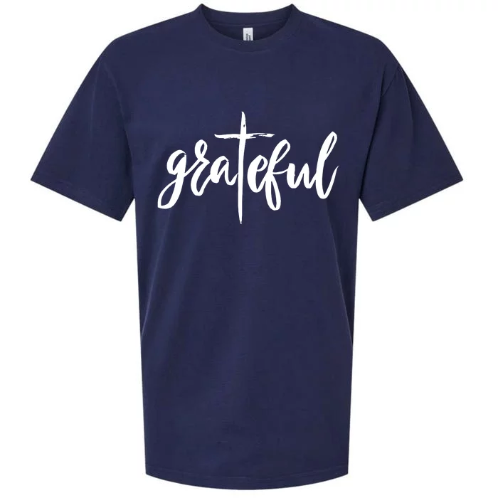 Grateful Cross Christianity Sueded Cloud Jersey T-Shirt