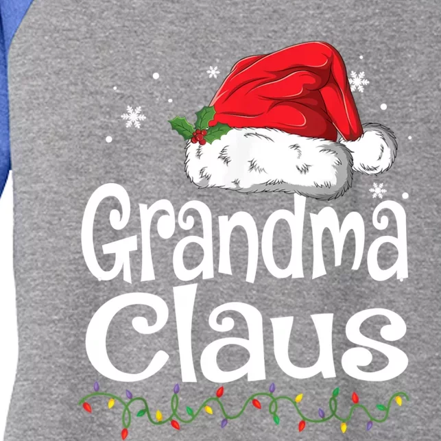 Grandma Claus Cute Gift Christmas Pajama Family Matching Xmas Gift Women's Tri-Blend 3/4-Sleeve Raglan Shirt