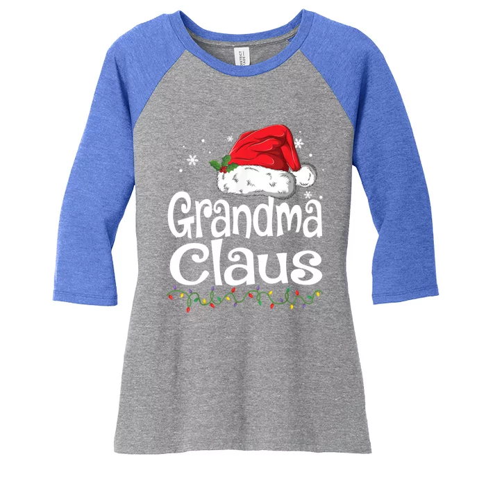 Grandma Claus Cute Gift Christmas Pajama Family Matching Xmas Gift Women's Tri-Blend 3/4-Sleeve Raglan Shirt