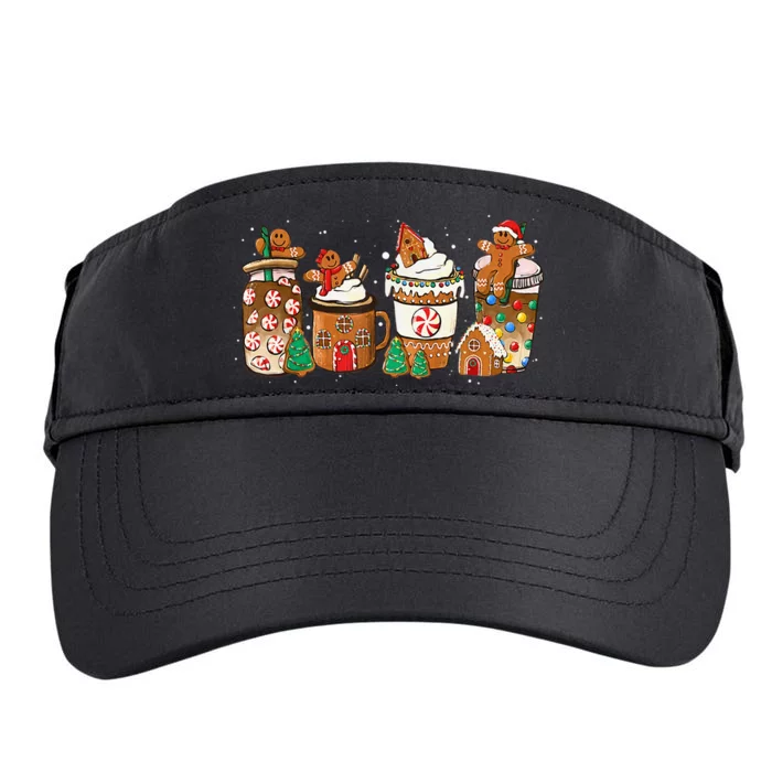 Gingerbread Cookie Christmas Coffee Cups Latte Drink Outfit Adult Drive Performance Visor