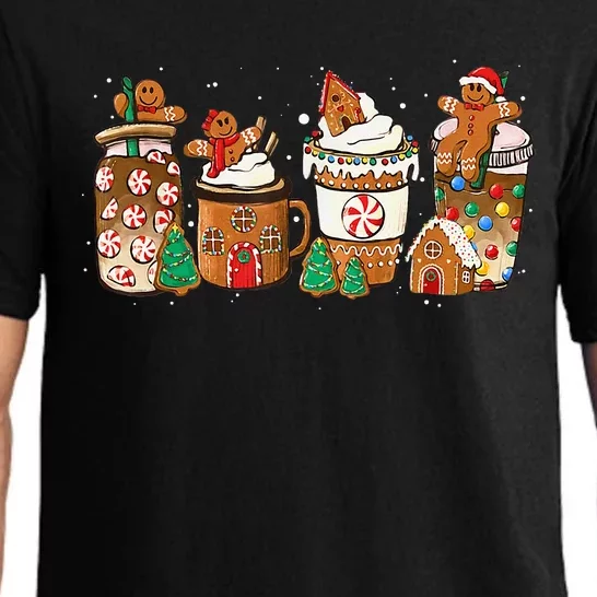 Gingerbread Cookie Christmas Coffee Cups Latte Drink Outfit Pajama Set