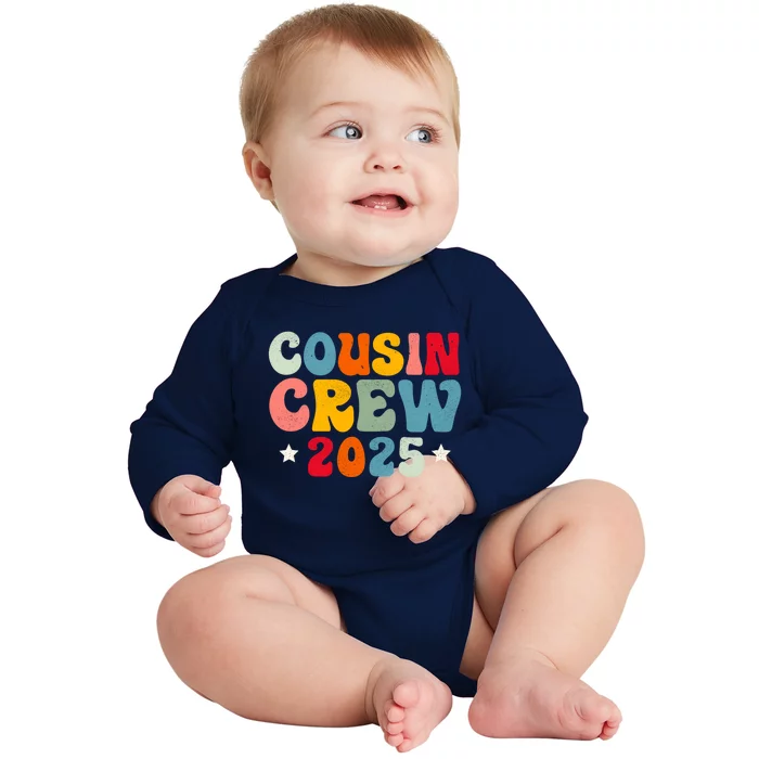 Groovy Cousin Crew 2025 Christmas Making Memories Xmas 2025 Gift Baby Long Sleeve Bodysuit