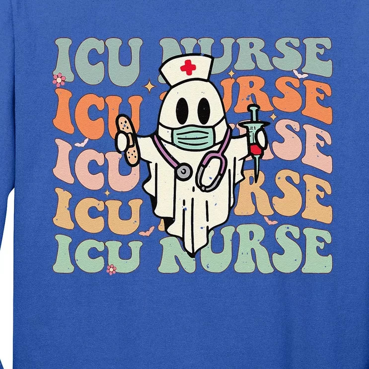 Groovy Critical Care Halloween ICU Nursing Cute Halloween Long Sleeve Shirt