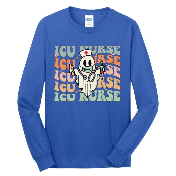 Groovy Critical Care Halloween ICU Nursing Cute Halloween Tall Long Sleeve T-Shirt