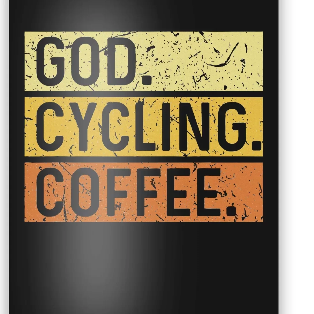 God Cycling Coffee Jesus Mountain Bike Mtb Biking Poster