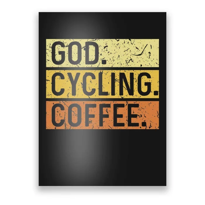 God Cycling Coffee Jesus Mountain Bike Mtb Biking Poster