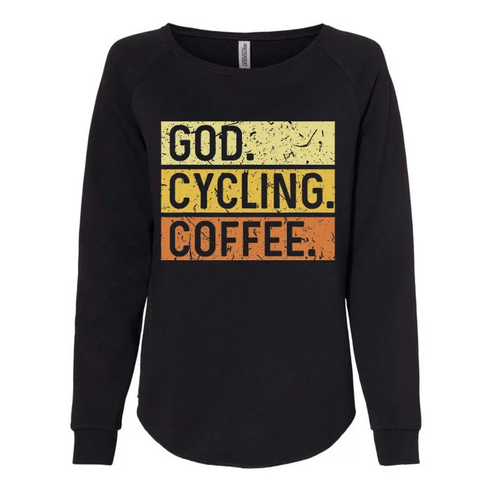 God Cycling Coffee Jesus Mountain Bike Mtb Biking Womens California Wash Sweatshirt