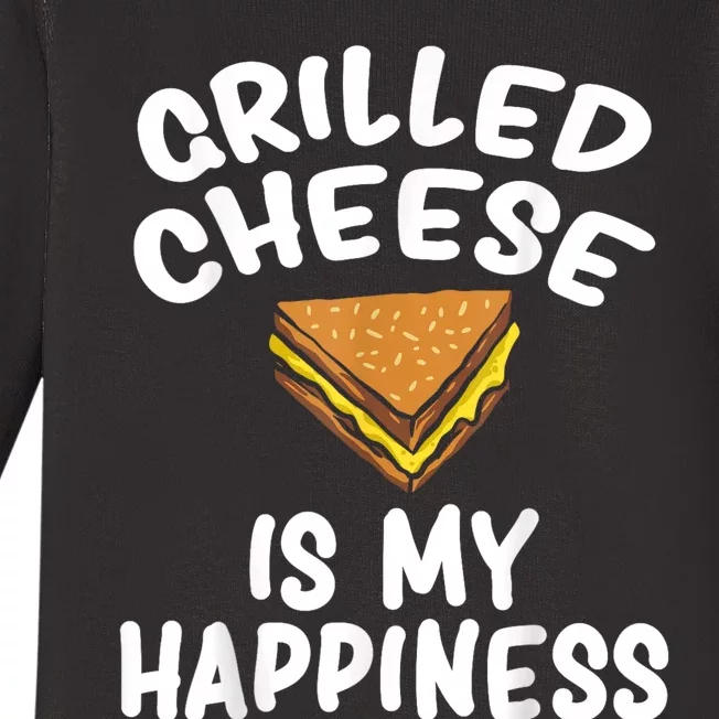 Grilled Cheese Cute Funny Sandwich Lover Design Baby Long Sleeve Bodysuit