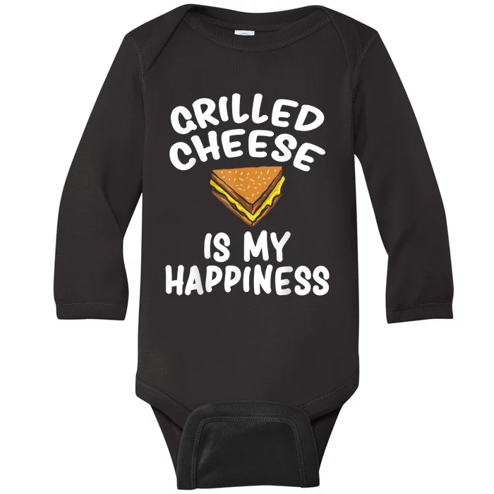 Grilled Cheese Cute Funny Sandwich Lover Design Baby Long Sleeve Bodysuit