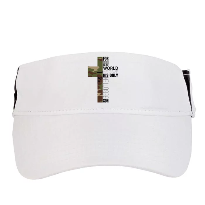 Green Camo Christian Cross Gifts John 316 Bible Verse Adult Drive Performance Visor