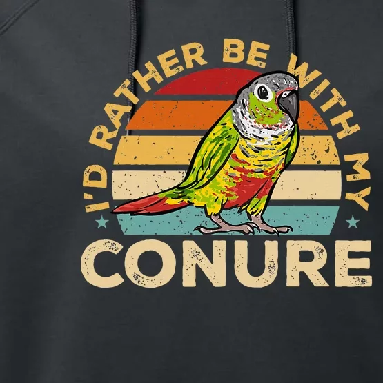 Green Cheek Conure ID Rather Be With My Conure Performance Fleece Hoodie