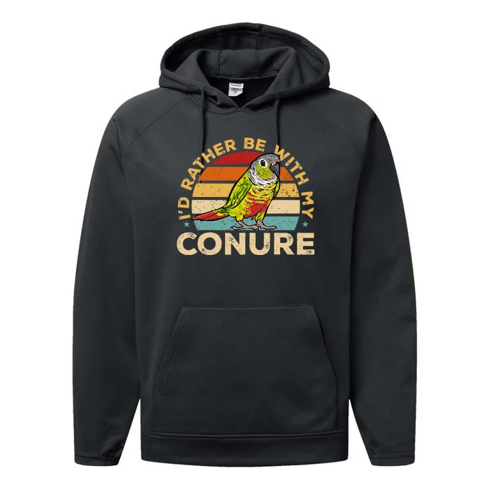 Green Cheek Conure ID Rather Be With My Conure Performance Fleece Hoodie