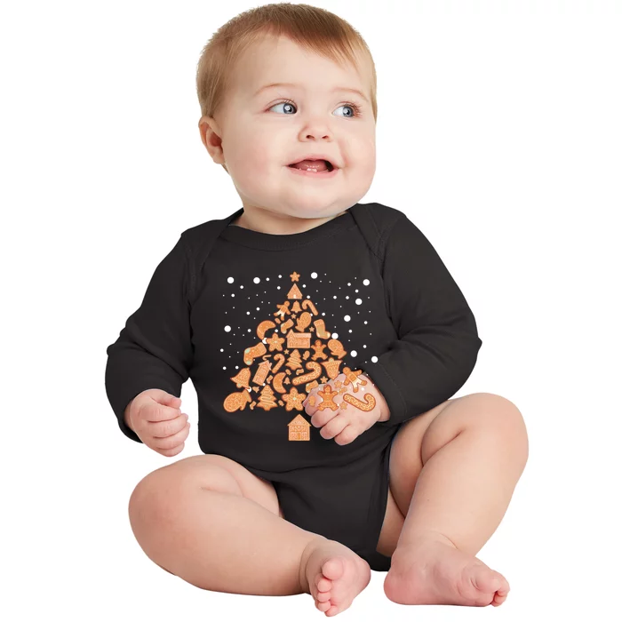 Gingerbread Cookies Christmas Tree Gingerbread Decor Costume Baby Long Sleeve Bodysuit