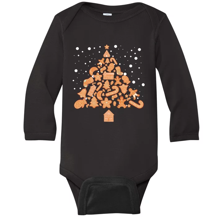 Gingerbread Cookies Christmas Tree Gingerbread Decor Costume Baby Long Sleeve Bodysuit