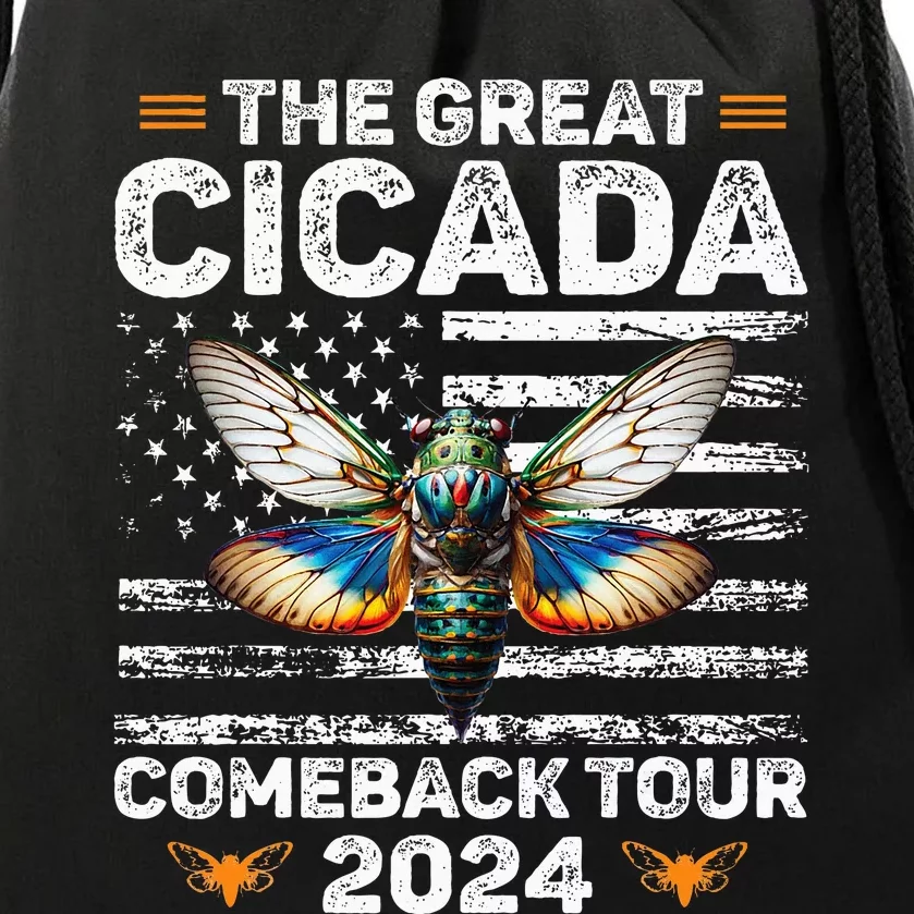 Great Cicada Come Back 2024 Cicada Invasion 2024 Drawstring Bag