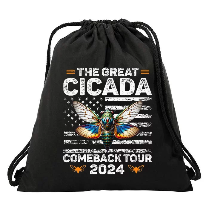 Great Cicada Come Back 2024 Cicada Invasion 2024 Drawstring Bag