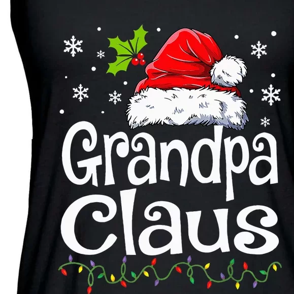 Grandpa Claus Christmas Lights Pajama Family Ladies Essential Flowy Tank