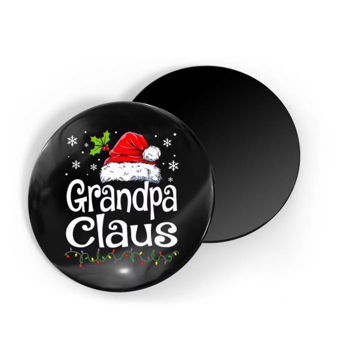 Grandpa Claus Christmas Lights Pajama Family Magnet