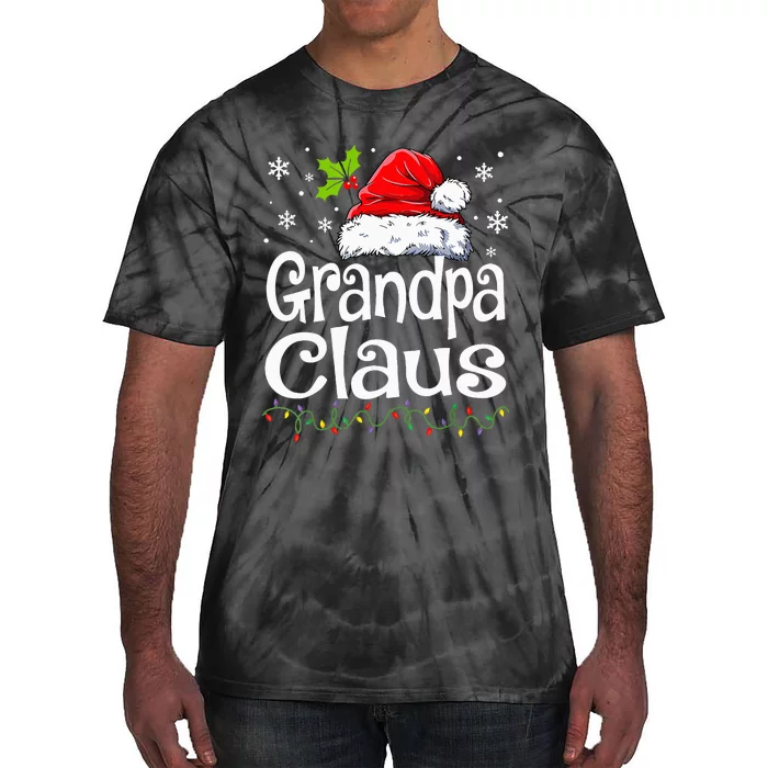 Grandpa Claus Christmas Lights Pajama Family Tie-Dye T-Shirt