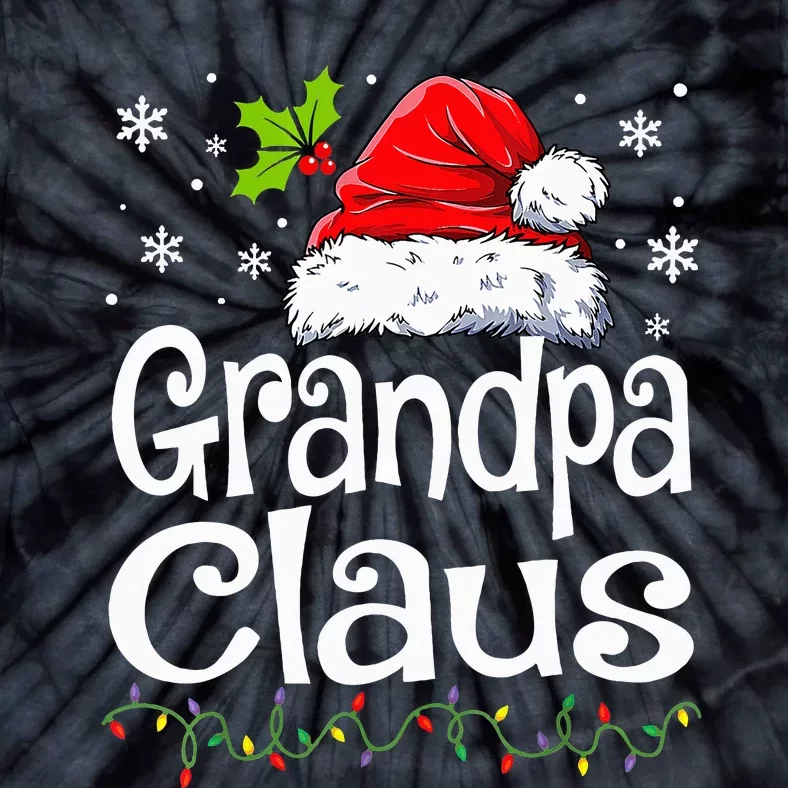 Grandpa Claus Christmas Lights Pajama Family Tie-Dye T-Shirt