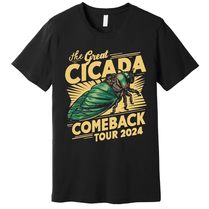 Great Cicada Comeback 2024 Insect Invasion Vintage Premium T-Shirt